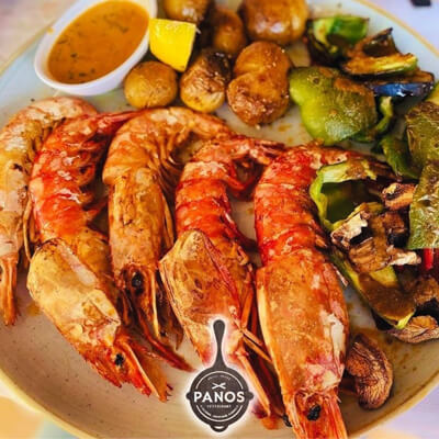 king prawns laganas panos taverna